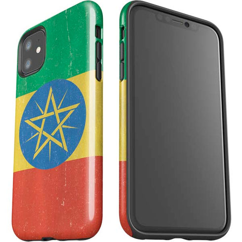 Ethiopia Flag Distressed iPhone 11 Impact Case